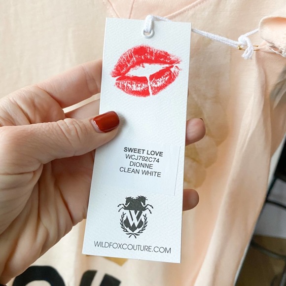 WILDFOX Women's Dionne Clean White "I (ice cream cone) You" Sweet Love Tee sz S - Picture 7 of 11